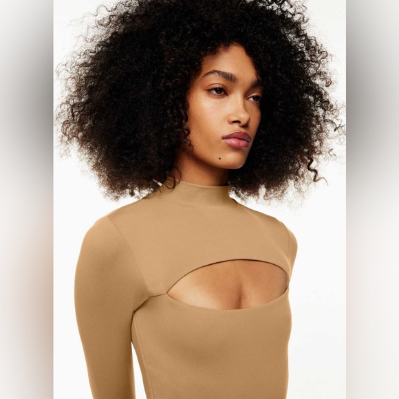 Aritzia Babaton Varo Contour Bodysuit in Camel, Size Small - Picture 3 of 14